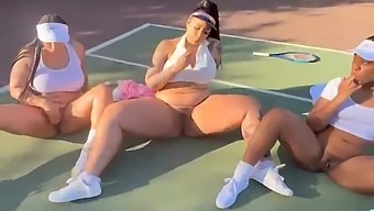 Threesome With Tennis-Playing Slut Who Ejaculates In Competition