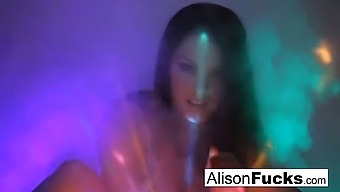 Alison Tyler'S Voluptuous Breasts Glisten Under Disco Ball