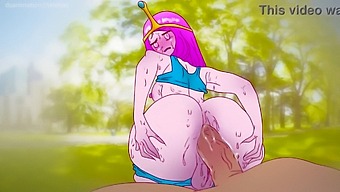 Cartoon Princess Bubblegum Gets Wild In The Park For Some Chocolate