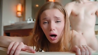 Russian Stepsister Caught In Bathroom By Young Teen