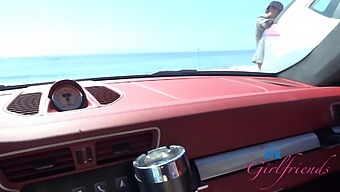 Amateur Couple'S Car Ride Turns Into A Steamy Beach Date With Summer Vixen