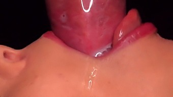 Intense Oral Scene With Close-Up Views Of Condom Removal And Mouth Filling
