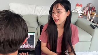 Asian Medical Student Elle Lee Gives Back To Her Tutor In A Pov Oral Session