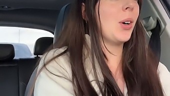 Public Solo Female Enjoys Vibrator Orgasm In Snowy Setting