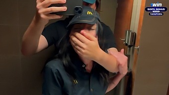 Daring Bathroom Encounter Leads To Intense Sexual Encounter With A Mcdonald'S Employee Due To Spilled Beverage - Eva Soda