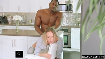Blonde Babe Gets A Deepthroat From A Big Black Cock