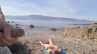 A Daring Man Exposes Himself To A Nudist Milf Who Eagerly Performs Oral Sex On Him At The Beach