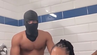 Shower Sex With A Black Man Using A Dildo