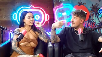 Lily Phillips Has Sex With A Man Of Short Stature In Front Of Willow Harper On The Pillow Talk Podcast.