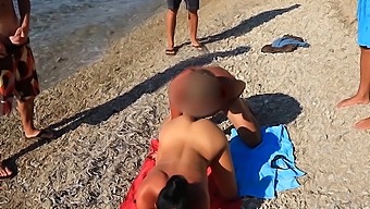Anal Sex On The Beach With A Gang Bang And Cum On The Back.